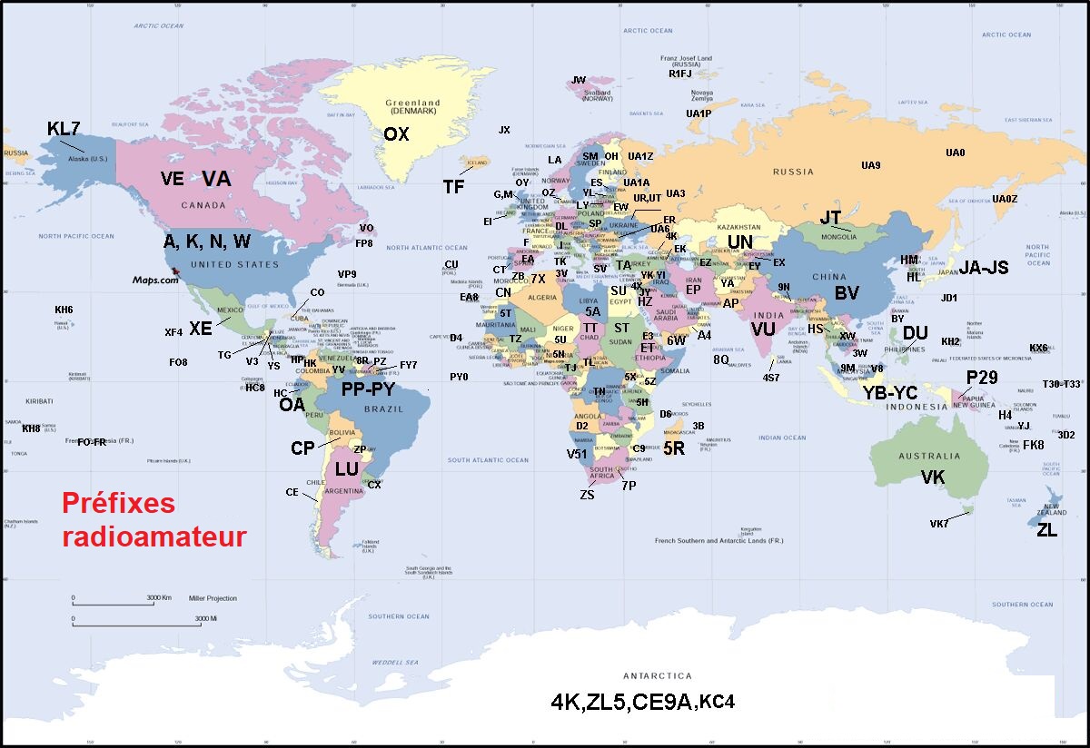 Map Monde Radioamateur